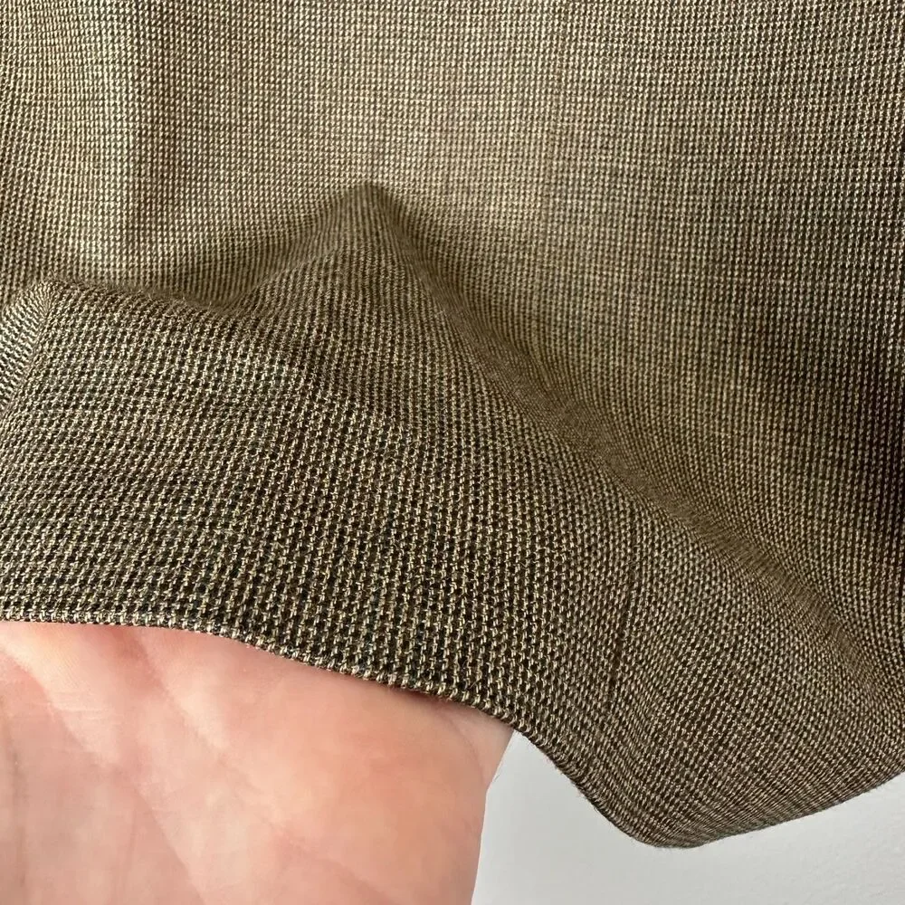 Stafford Sise-46R Mens Sport Coat Blazer Suit Jacket Brown Silk Wool